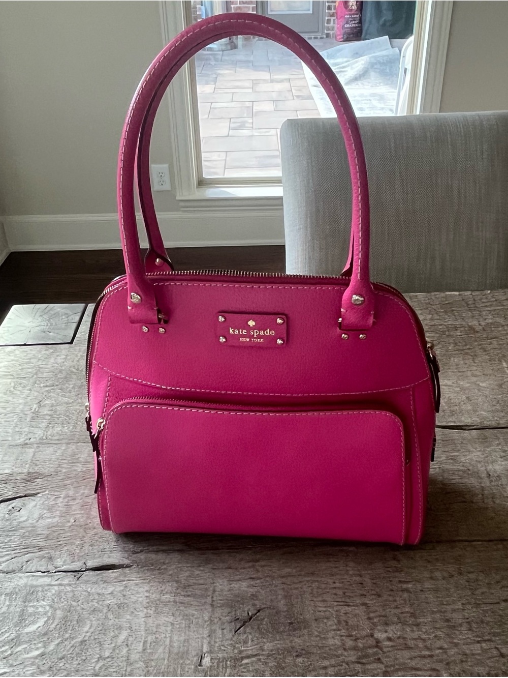 kate spade Hot Pink Satchel with Gold Hardware